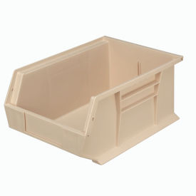 Plastic Hang & Stack Bin, 13-5/8"L x 8-1/2"W x 6"H, Ivory