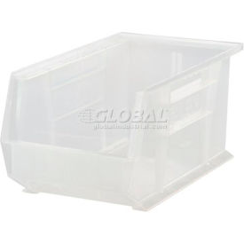 Plastic Hang & Stack Bin, 13-5/8"L x 8-1/2"W x 6"H, Clear
