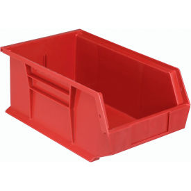 Plastic Hang & Stack Bin, 13-5/8"L x 8-1/2"W x 6"H, Red