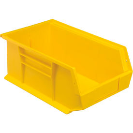 Plastic Hang & Stack Bin, 13-5/8"L x 8-1/2"W x 6"H, Yellow