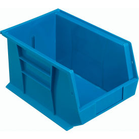 Plastic Hang & Stack Bin, 13-5/8"L x 8-1/4"W x 8"H, Blue