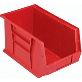Plastic Hang & Stack Bin, 13-5/8"L x 8-1/4"W x 8"H, Red