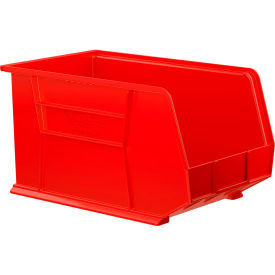 Plastic Hang & Stack Bin, 18"L x 11"W x 10"H, Red