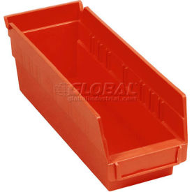 Plastic Nesting Storage Shelf Bin 4-1/8"W x 11-5/8"L x 6"H Red