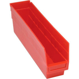 Plastic Nesting Storage Shelf Bin 4-1/8"W x 17-7/8"L x 6"H Red
