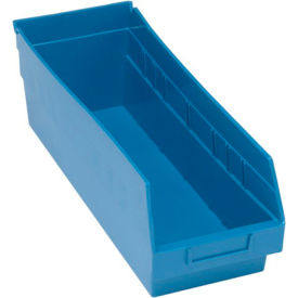 Plastic Nesting Storage Shelf Bin QSB204 6-5/8"W x 17-7/8"L x 6"H Blue