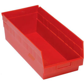 Plastic Nesting Storage Shelf Bin 8-3/8"W x 17-7/8"L x 6"H Red