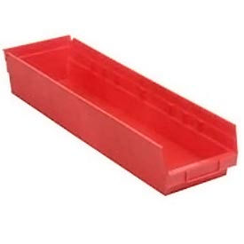 Plastic Nesting Storage Shelf Bin 6-5/8"W x 23-5/8"L x 6"H Red