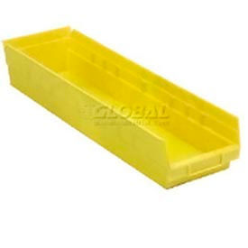 Plastic Nesting Storage Shelf Bin QSB206 6-5/8"W x 23-5/8"L x 6"H Yellow