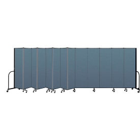 Portable Room Divider 13 Panel, 6'8"H x 24'1"W, Fabric Color: Blue