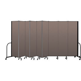 Portable Room Divider 9 Panel, 7'4"H x 16'9"W, Fabric Color: Oatmeal