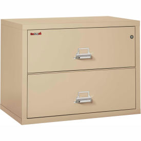 Fireproof 2 Drawer Lateral File Cabinet, Letter & Legal Size, 37-1/2"W x 22"D x 28"H, Putty