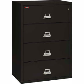 Fireproof 4 Drawer Lateral File Cabinet, Letter & Legal Size, 37-1/2"W x 22"D x 53"H, Black