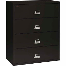 Fireproof 4 Drawer Lateral File Cabinet, Letter & Legal Size, 44-1/2"W x 22"D x 53"H, Black