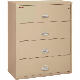 Fireproof 4 Drawer Lateral File Cabinet, Letter & Legal Size, 44-1/2"W x 22"D x 53"H, Putty