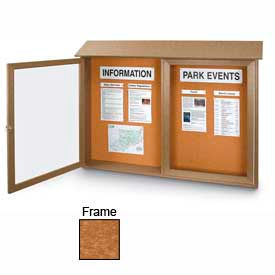 Double-Door Outdoor Message Center - 45"W x 36"H - Cedar