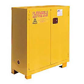 Flammable Cabinet W/Legs, Manual Close Double Door, 28 Gal., 34"Wx18"Dx48"H