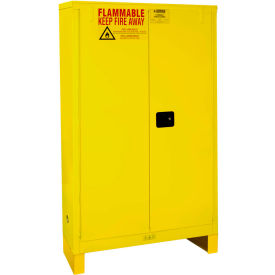 Flammable Cabinet W/Legs, Manual Close Double Door, 45 Gal., 43"Wx18"Dx69"H