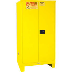 Flammable Cabinet W/Legs, Manual Close Double Door, 60 Gal., 34"Wx34"Dx69"H