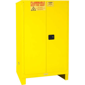 Flammable Cabinet W/Legs, Manual Close Double Door, 90 Gal., 43"Wx34"Dx69"H