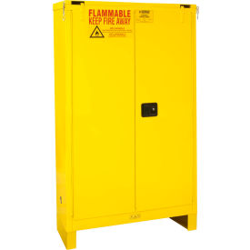 Flammable Cabinet W/Legs, Self Close Double Door, 45 Gal., 43"Wx18"Dx69"H