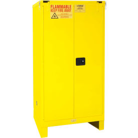 Flammable Cabinet W/Legs, Self Close Double Door, 60 Gallon, 34"Wx34"Dx69"H