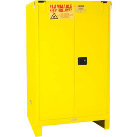 Flammable Cabinet W/Legs, Self Close Double Door, 90 Gal., 43"Wx34"Dx69"H