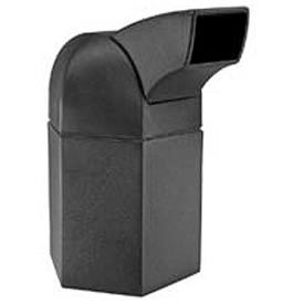 Hex Waste Container with Drive-Thru Lid, Black, 45-Gallon