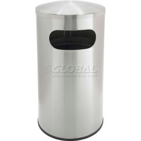 Stainless Steel Round Trash Can With Dome Lid, 15 Gallon