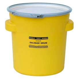 Plastic Salvage Drum - 20 Gallon - Yellow with Metal Lever-Lock Ring