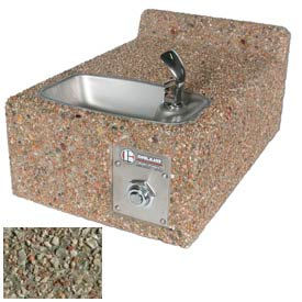 Concrete Outdoor Wall Mount Drinking Fountain, ADA, Gray Limestone