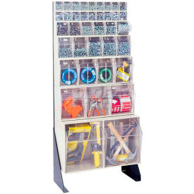 Tip Out Bin Floor Stand - Single Sided 48" H White