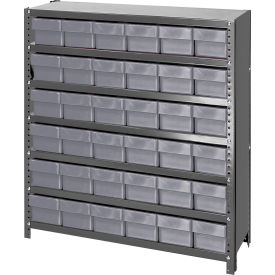 Closed Shelving Euro Drawer Unit - 36x12x39 - 36 Euro Drawers Gray
