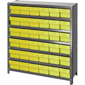 Closed Shelving Euro Drawer Unit - 36x12x39 - 36 Euro Drawers Yellow