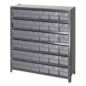 Closed Shelving Euro Drawer Unit - 36x18x39 - 36 Euro Drawers Gray
