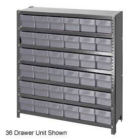 Closed Shelving Euro Drawer Unit - 36x18x39 - 45 Euro Drawers Gray