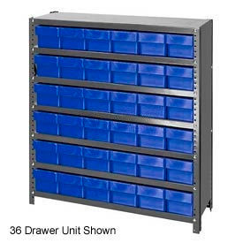 CL1839-604 Closed Shelving Euro Drawer Unit - 36x18x39 - 54 Euro Drawers Blue