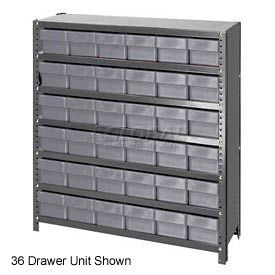 CL1839-604 Closed Shelving Euro Drawer Unit - 36x18x39 - 54 Euro Drawers Gray