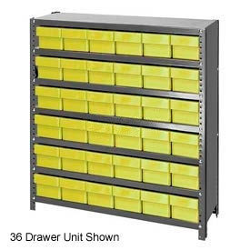 Closed Shelving Euro Drawer Unit - 36x18x39 - 54 Euro Drawers Yellow