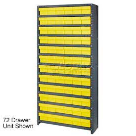 CL1275-701 Closed Shelving Euro Drawer Unit - 36x12x75 - 48 Euro Drawers Yellow