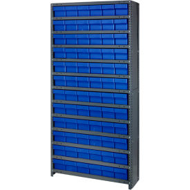 Closed Shelving Euro Drawer Unit - 36x12x75 - 72 Euro Drawers Blue