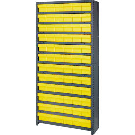Closed Shelving Euro Drawer Unit - 36x12x75 - 72 Euro Drawers Yellow