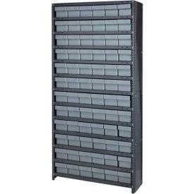CL1875-602 Closed Shelving Euro Drawer Unit - 36x18x75 - 72 Euro Drawers Gray