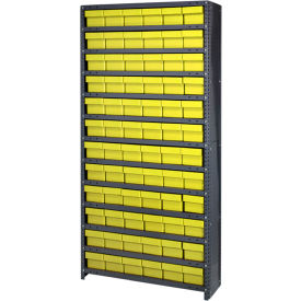 Closed Shelving Euro Drawer Unit - 36x18x75 - 72 Euro Drawers Yellow