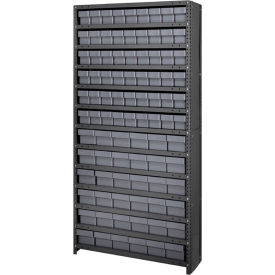 Closed Shelving Euro Drawer Unit - 36x18x75 - 90 Euro Drawers Gray