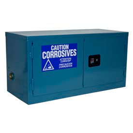 11 Gallon Acid Corrosive Cabinet, Manual Close, 2 Door, 34" x 18" x 22"