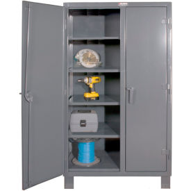 Heavy Duty Double Shift Storage Cabinet, 12 Gauge, 36"W x 24"D x 78"H, Gray