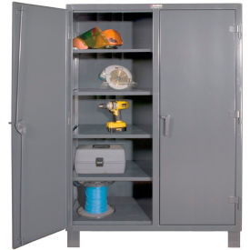 Heavy Duty Double Shift Storage Cabinet, 12 Gauge, 48"W x 24"D x 78"H, Gray