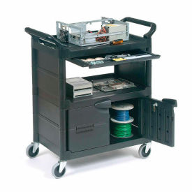 Plastic Instrument Cart, 200 lb. Capacity, 33-5/8"L x 18-5/8"W x 37-3/4"H, Black