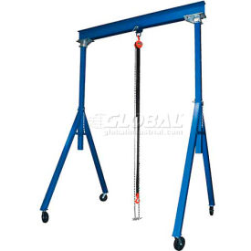 Adjustable Height Steel Gantry Crane, 10'W x 8' 3"-12'9"H, 6000 Lb. Capacity
